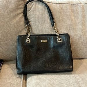 Kate Spade Black Leather Gold Chain Purse